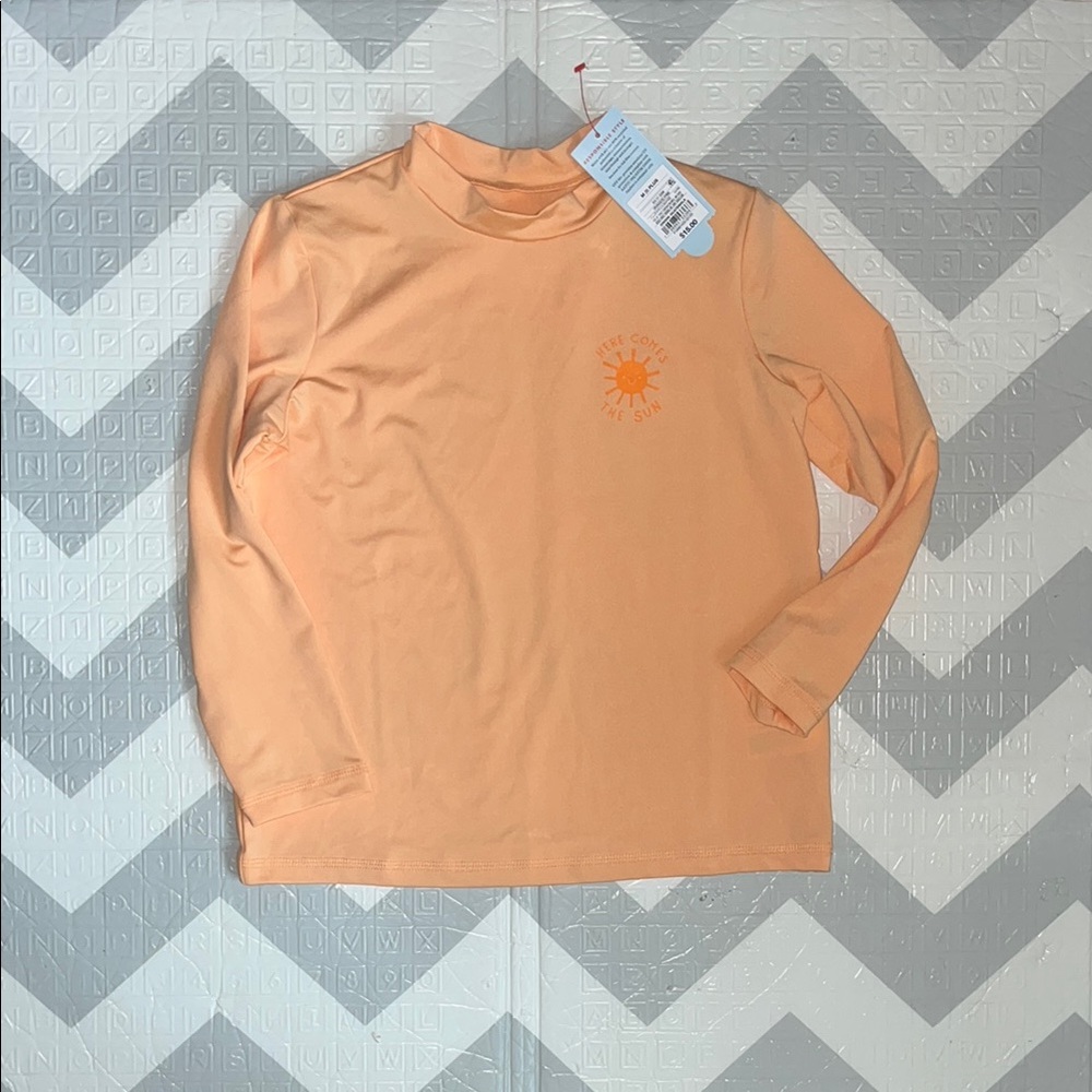 Orange Kids Long Sleeve Shirt 8 plus spf 50 swim shirt